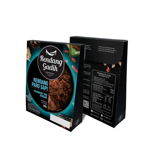 Kemasan Rendang Paru Sapi (250 gram)
