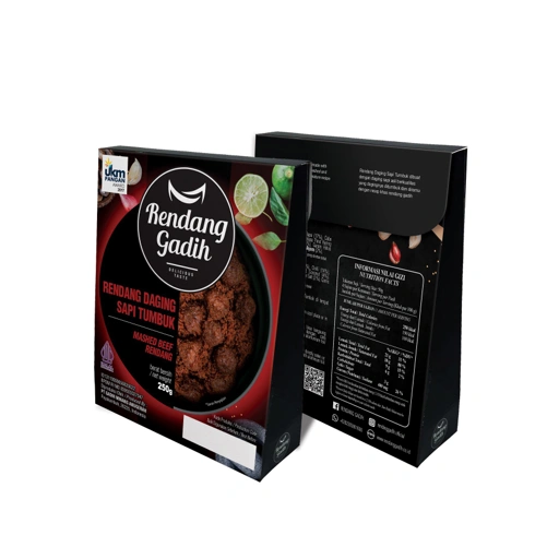 Kemasan Rendang Daging Sapi Tumbuk (250g)